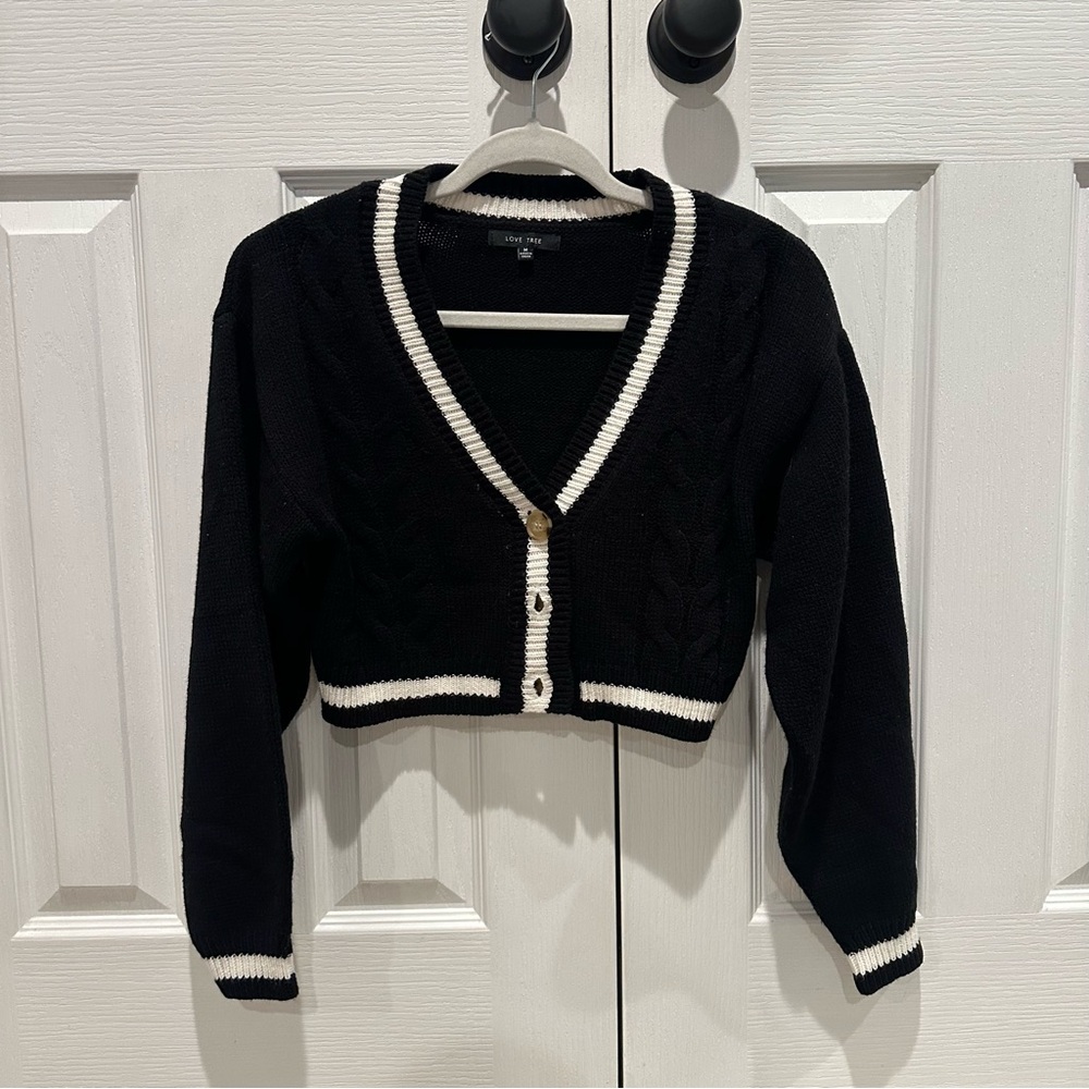 Love Tree Cropped Cardigan